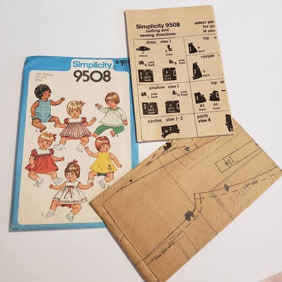 Lot of Two Vintage Simplicity Doll Sewing Patterns - Picture 6 of 6